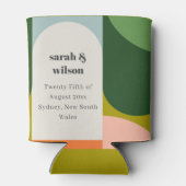 Farbenfrohe Groovy Retro Arch Abstrakte Hochzeit Dosenkühler (Rückseite)