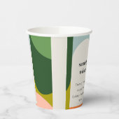 Farbenfrohe Groovy Retro Arch Abstrakte Hochzeit Pappbecher (Links)