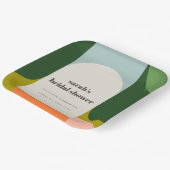 Farbenfrohe Groovy Retro Arch Abstraktes Brautpart Pappteller (Gewinkelt)