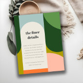 Farbenfrohe Groovy Retro Arch Fett Hochzeitsdetail Begleitkarte