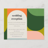 Farbenfrohe Groovy Retro Arch mutige Hochzeitsempf Begleitkarte (Vorderseite)