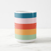 Farbenfrohe Groovy Retro Horizontaler Streifen Nam Kaffeetasse (Mittel)