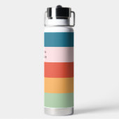 Farbenfrohe Groovy Retro Horizontaler Streifen Nam Trinkflasche (Hinten)