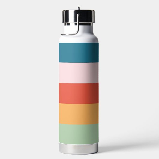 Farbenfrohe Groovy Retro Horizontaler Streifen Nam Trinkflasche (rechts)