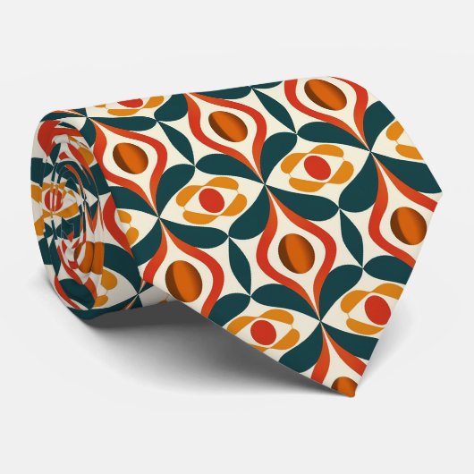 Farbenfrohe Groovy Retro Krawatte (Gerollt)