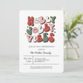 Farbenfrohe Groovy Retro Weihnachts-Party Einladun Einladung (Stehend Vorderseite)