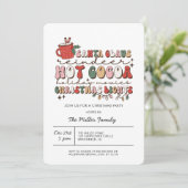 Farbenfrohe Groovy Retro Weihnachts-Party Einladun Einladung (Stehend Vorderseite)