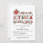 Farbenfrohe Groovy Retro Weihnachts-Party Einladun Einladung (Vorderseite)