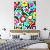 Farbenfrohe Groovy Seventies Abstrakt Leinwanddruck (Insitu (Schlafzimmer))