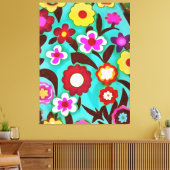 Farbenfrohe Groovy Seventies Abstrakt Leinwanddruck (Insitu (Wohnzimmer))