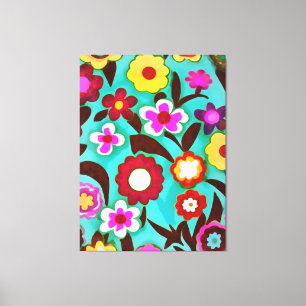 Farbenfrohe Groovy Seventies Abstrakt Leinwanddruck