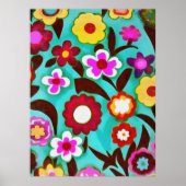 Farbenfrohe Groovy Seventies Abstrakt Poster (Vorne)