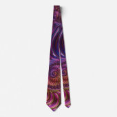 Farbenfrohe Groovy Trippy Funky Spiry Fraktal Art Krawatte (Vorderseite)