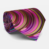 Farbenfrohe Groovy Trippy Funky Spiry Fraktal Art Krawatte (Gerollt)