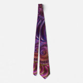 Farbenfrohe Groovy Trippy Funky Spiry Fraktal Art Krawatte (Rückseite)