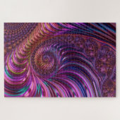 Farbenfrohe Groovy Trippy Funky Spiry Fraktal Art Puzzle (Horizontal)