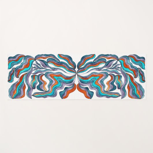 Farbenfrohe Groovy Yogamatte (Vorderseite (Horizontal))