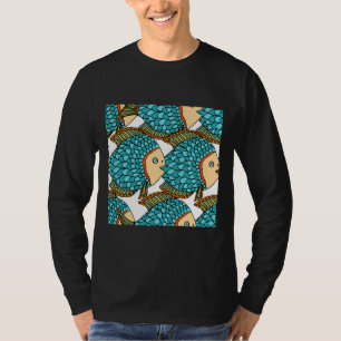 Farbenfrohe große blaue Fische T-Shirt