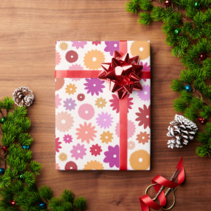 Farbenfrohe große Blütenmuster Geschenkpapier