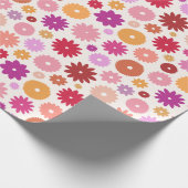 Farbenfrohe große Blütenmuster Geschenkpapier (Ecke)