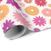 Farbenfrohe große Blütenmuster Geschenkpapier (Rolleneckpunkt)