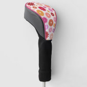 Farbenfrohe große Blütenmuster Golf Headcover (angewinkelt)