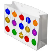 Farbenfrohe große Geschenktasche mit Weihnachtsbri Geschenktüte (Rückseite Schrägansicht)