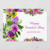 Farbenfrohe Gründertagskarte Einladung (Vorne/Hinten)