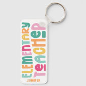 Farbenfrohe Grundschullehrer nach Maß Schlüsselanhänger (Rückseite)