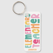 Farbenfrohe Grundschullehrer nach Maß Schlüsselanhänger (Vorderseite)