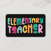 Farbenfrohe Grundschullehrerin Visitenkarte (Vorderseite)