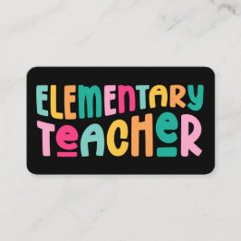 Farbenfrohe Grundschullehrerin Visitenkarte