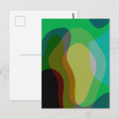 Farbenfrohe grüne Abstrakte Kunst 1209 Postkarte (Vorne/Hinten)