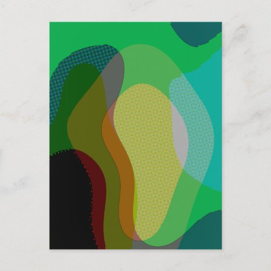 Farbenfrohe grüne Abstrakte Kunst 1209 Postkarte (Vorderseite)