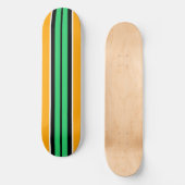 Farbenfrohe, grüne, gelb-gelbe Streifen Skateboard (Vorderseite)