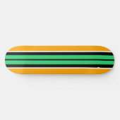 Farbenfrohe, grüne, gelb-gelbe Streifen Skateboard (Horizontal)