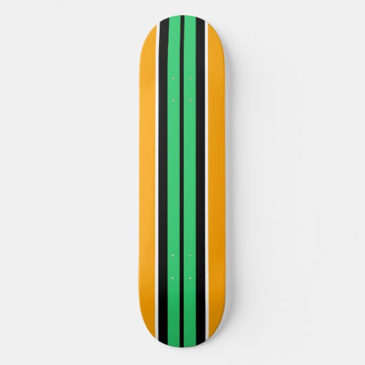 Farbenfrohe, grüne, gelb-gelbe Streifen Skateboard (Vorderseite)