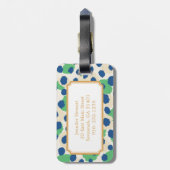 Farbenfrohe grüne Geparden-Monogramm Gepäckanhänger (Rückseite vertikal)