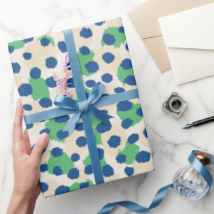 Farbenfrohe grüne Geparden-Monogramm Geschenkpapier