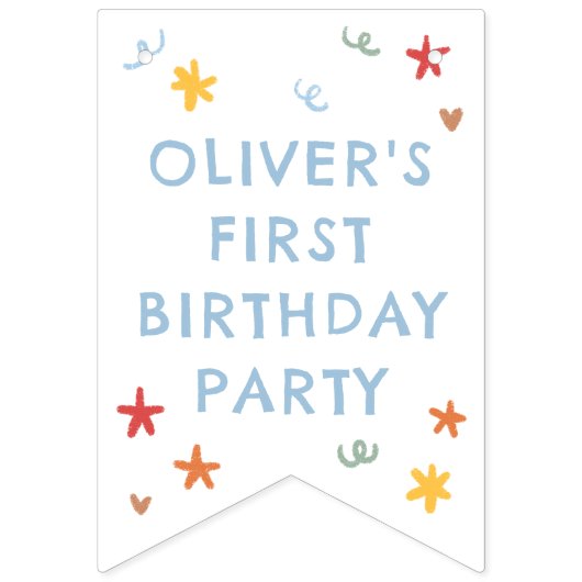 Farbenfrohe grüne Gingham 1. Geburtstag Wimpelkette (Erste Fahne)
