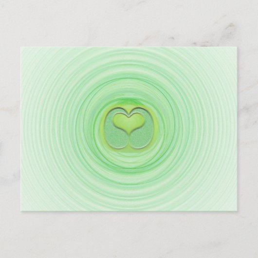 Farbenfrohe grüne Herzspirale Miss You Postkarte (Vorderseite)