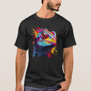 Farbenfrohe grüne Iguana Lizard Animal Lover Splas T-Shirt