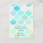 Farbenfrohe grüne Meerjungfrau Visitenkarte (Rückseite)