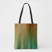 Farbenfrohe grüne Orange Zigzag Muster Tasche (Vorderseite)