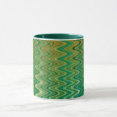 Farbenfrohe grüne Orange Zigzag Muster Tasse (Zentrum)