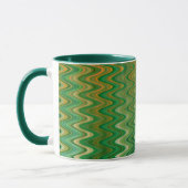 Farbenfrohe grüne Orange Zigzag Muster Tasse (Links)