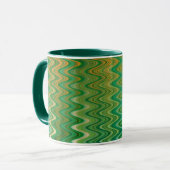 Farbenfrohe grüne Orange Zigzag Muster Tasse (Vorderseite Links)