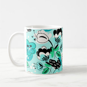 Farbenfrohe grüne Splashy Oversified Abstrakt Flo Kaffeetasse