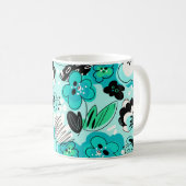 Farbenfrohe grüne Splashy Oversified Abstrakt Flor Kaffeetasse (VorderseiteRechts)