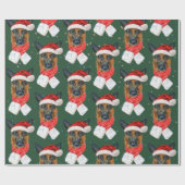 Farbenfrohe Grüne Sterne Deutsche Schäferweihe Wei Geschenkpapier (Flach)